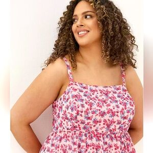 Floral Pink Sleeveless Dress